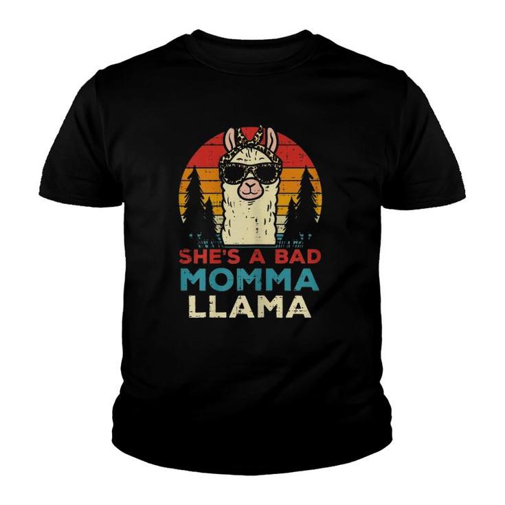 Bad Momma Llama Retro Alpaca Mother's Day Mom Mama Women Youth T-shirt