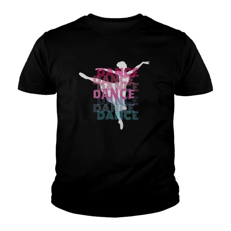 Ballet Dance With Ballerina Silhouette Retro Look Lettering 20 Balle Ballerina Youth T-shirt