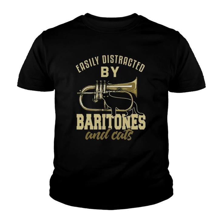 Baritone  Funny Cat Lover Marching Band Baritonist Youth T-shirt