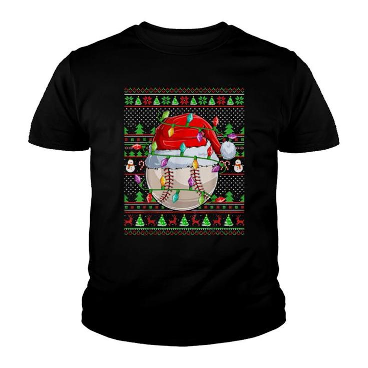 Baseball Family Matching Ugly Santa Baseball Christmas  Youth T-shirt