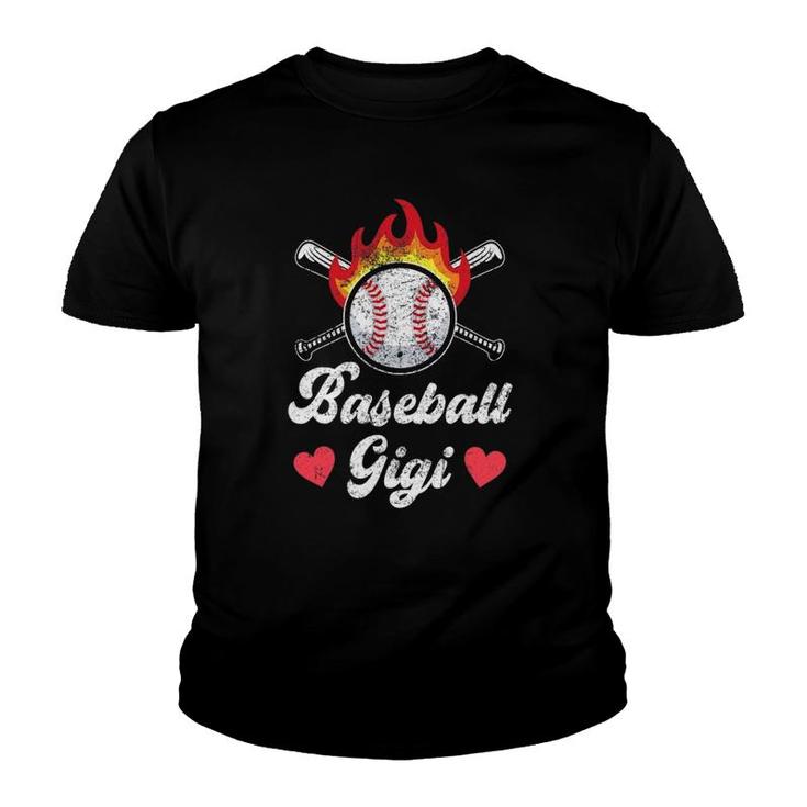 Baseball Gigi Grandma Granny Mothers Day Softball Game Lover Youth T-shirt