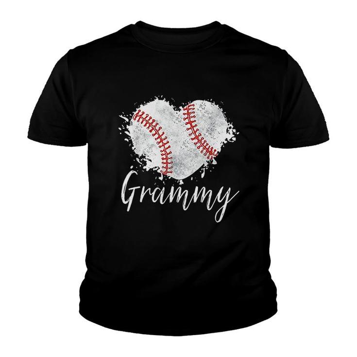 Baseball Grammy Baseball Love Heart Youth T-shirt