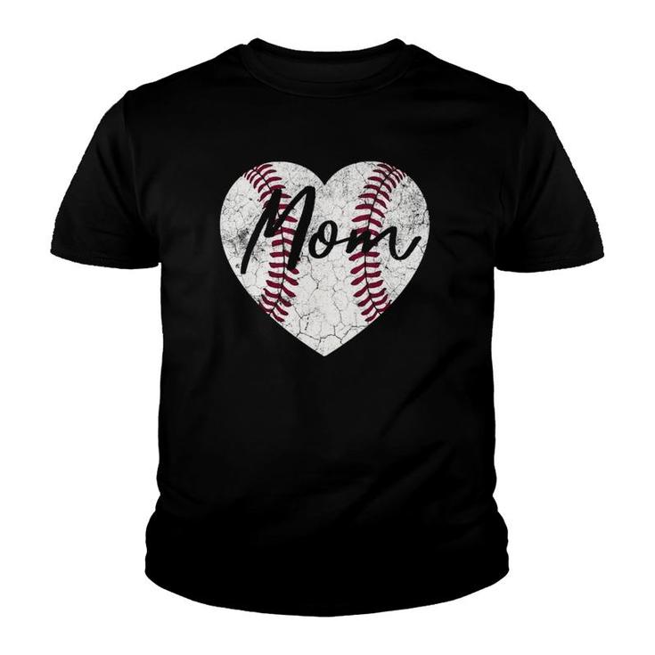 Baseball Heart Vintage Mom Mother's Day Gifts Cute  Youth T-shirt