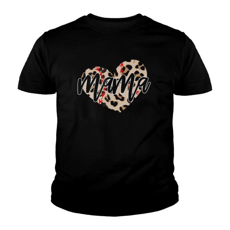 Baseball Mama Leopard Mom Mother's Day Youth T-shirt