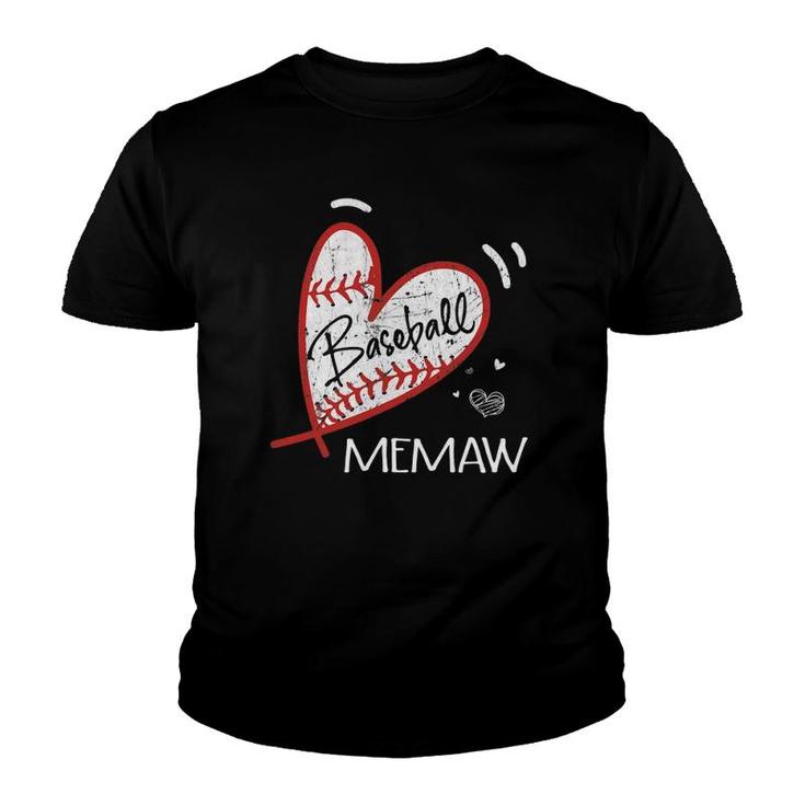 Baseball Memaw For Grandma Women Mother's Day Gifts Youth T-shirt