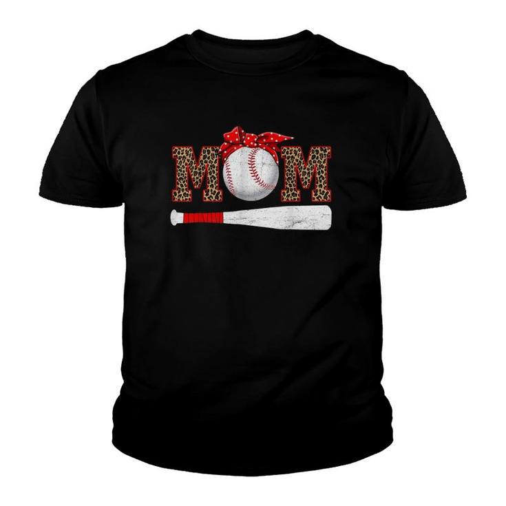 Baseball Mom Leopard Funny Mom Mother's Day 2021 Ver2 Youth T-shirt