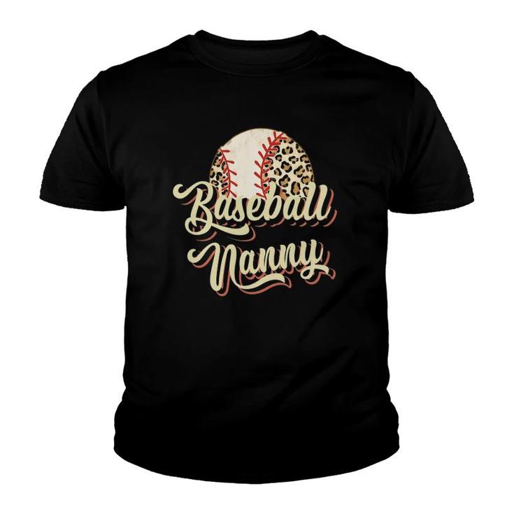 Baseball Nanny Leopard Funny Mother's Day Youth T-shirt