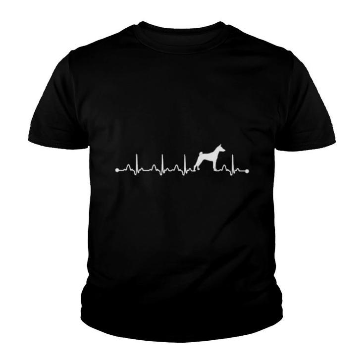 Basenji Heartbeat Ekg Basenji Dog Mom  Youth T-shirt