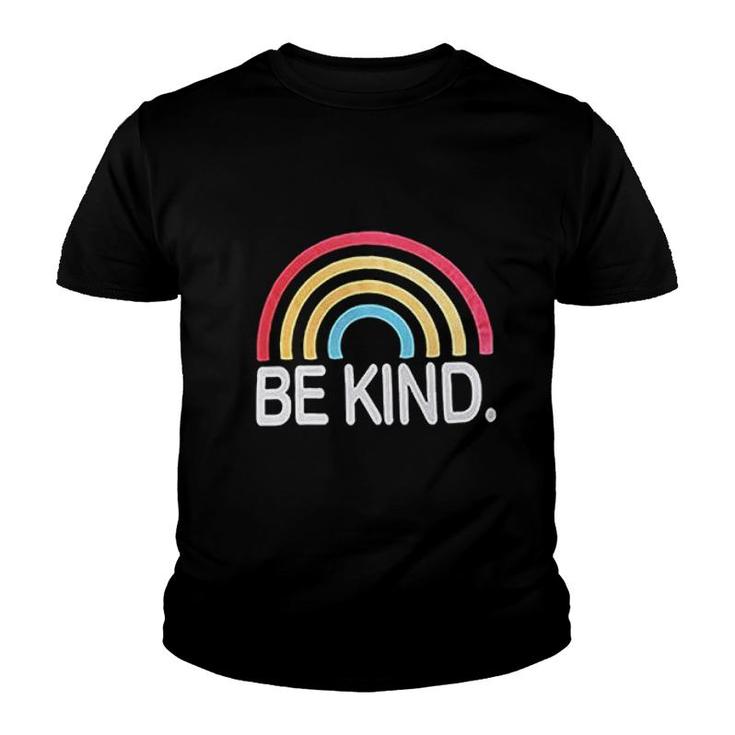 Be Kind Rainbow Graphic Inspirational Youth T-shirt