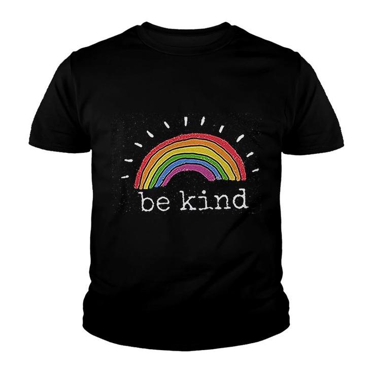 Be Kind Rainbow Graphic Inspirational Youth T-shirt