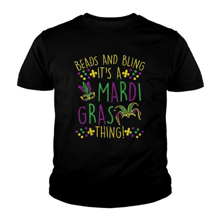 Beads Bling Mardi Gras Thing Carnival Party Men Women Gift Tank Top Youth T-shirt