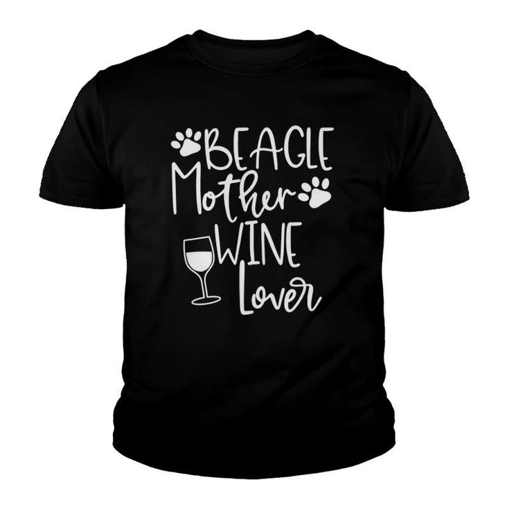 Beagle Mother Wine Lover Youth T-shirt