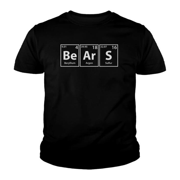 Bears Be-Ar-S Periodic Table Elements Youth T-shirt