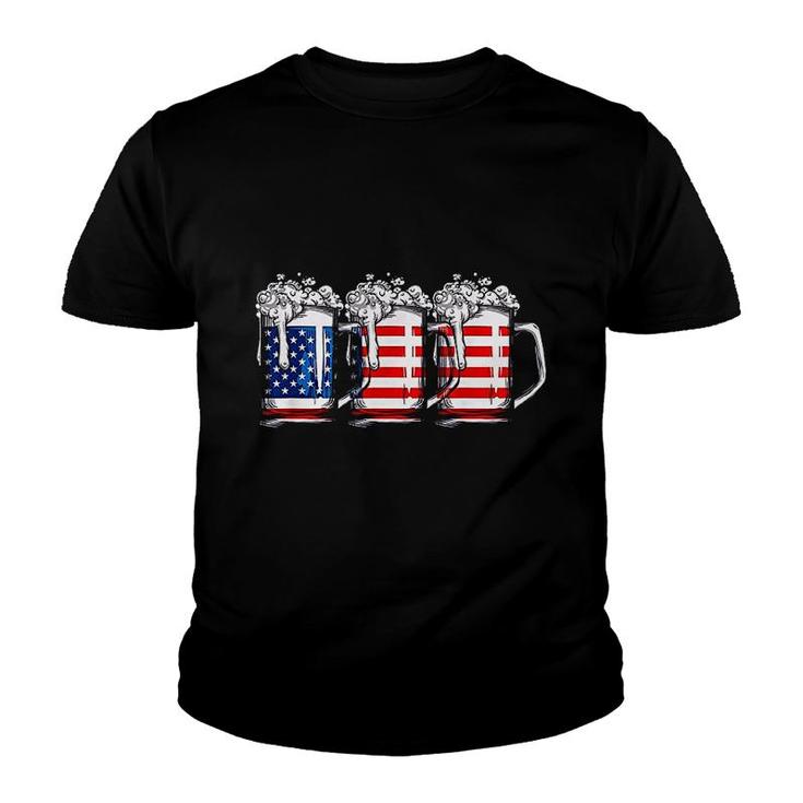 Beer American Flag Youth T-shirt