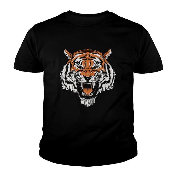 Bengal Tiger Roaring Animal Lover Youth T-shirt