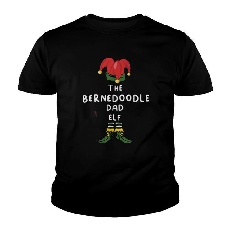 Bernedoodle Dad Dog Elf Group Matching Family Christmas Tee  Youth T-shirt