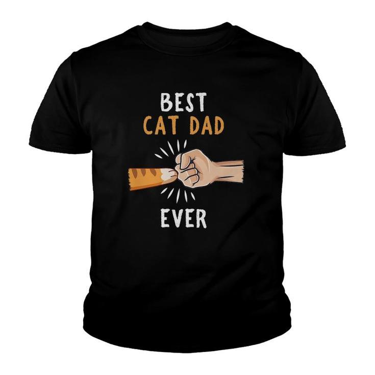 Best Cat Dad Ever Paw Fist Bump  Youth T-shirt