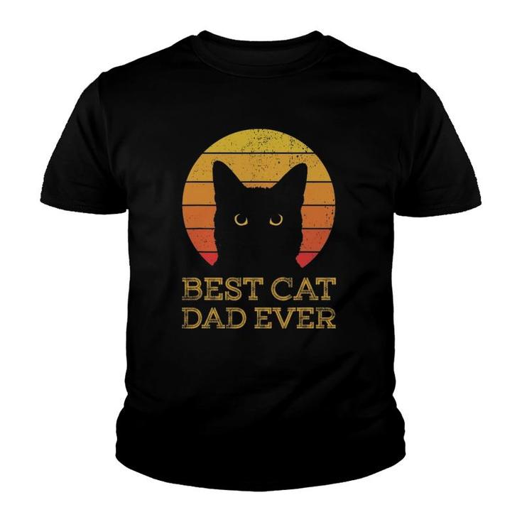 Best Cat Dad Ever Vintage Funny Cat Daddy Father's Day Youth T-shirt