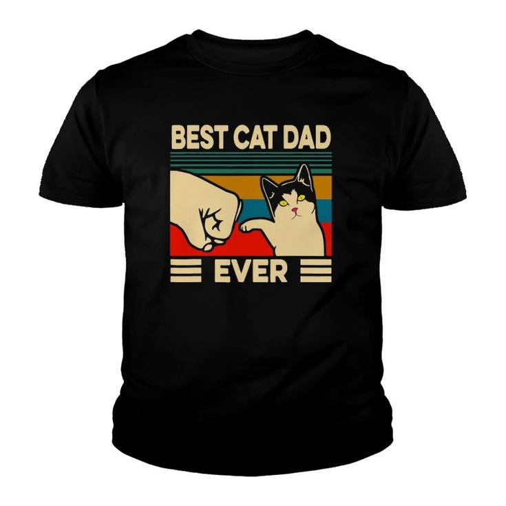Best Cat Dad Ever Vintage Men Bump Fit Fathers Day Gift Youth T-shirt