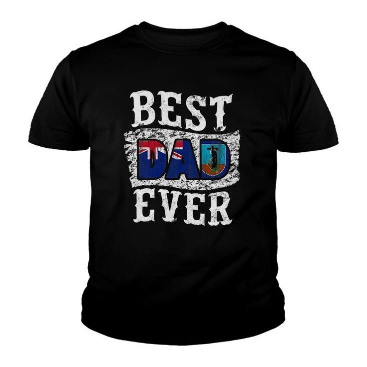 Best Dad Ever Father's Day Montserrat Flag Youth T-shirt