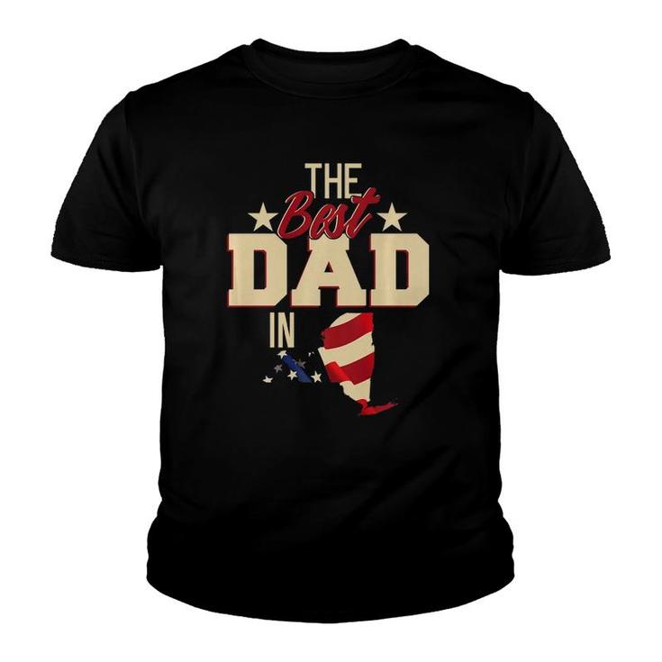 Best Dad In New York  Fathers Day Gift Patriotic Youth T-shirt
