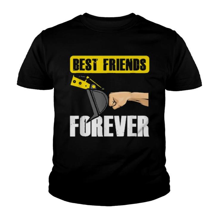 Best Friends Forever Construction Excavator Truck  Youth T-shirt