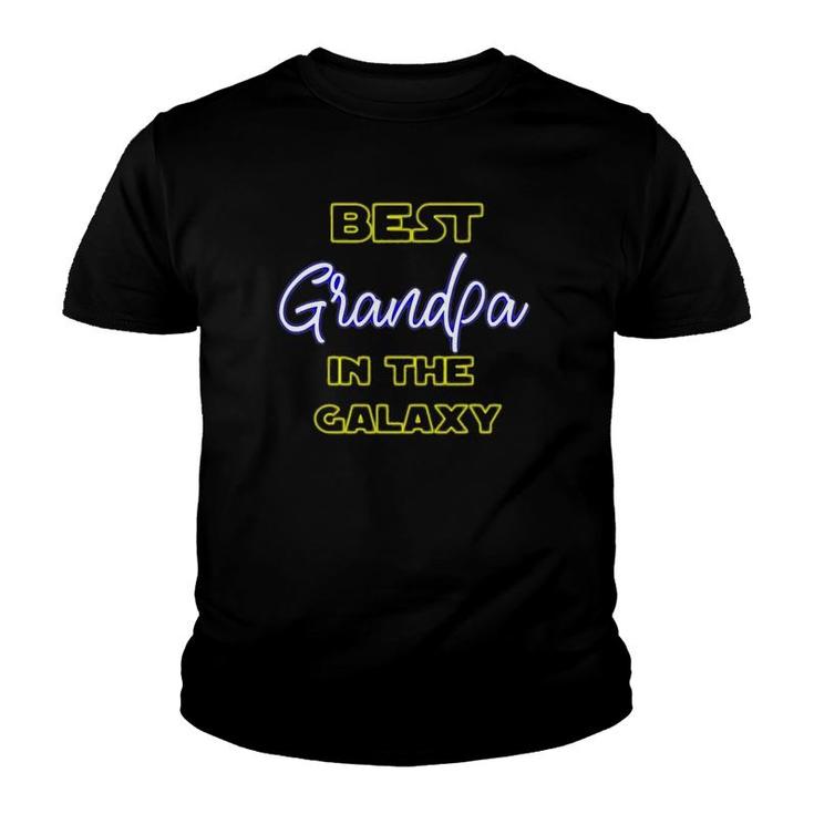 Best Grandpa In The Galaxy Grandfather American Granddad Youth T-shirt