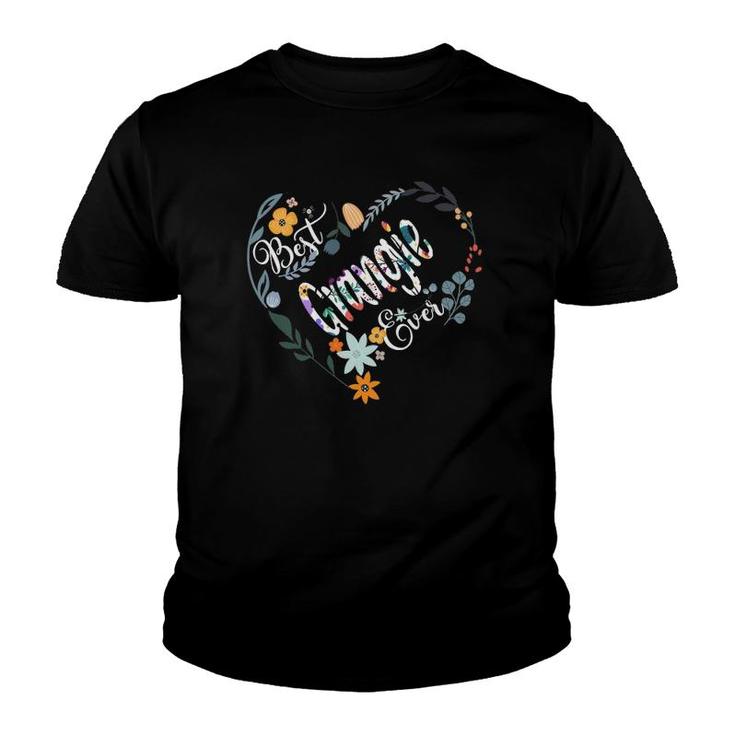 Best Grangie Ever Flower Blessed Grandma Mother's Day Cute Youth T-shirt