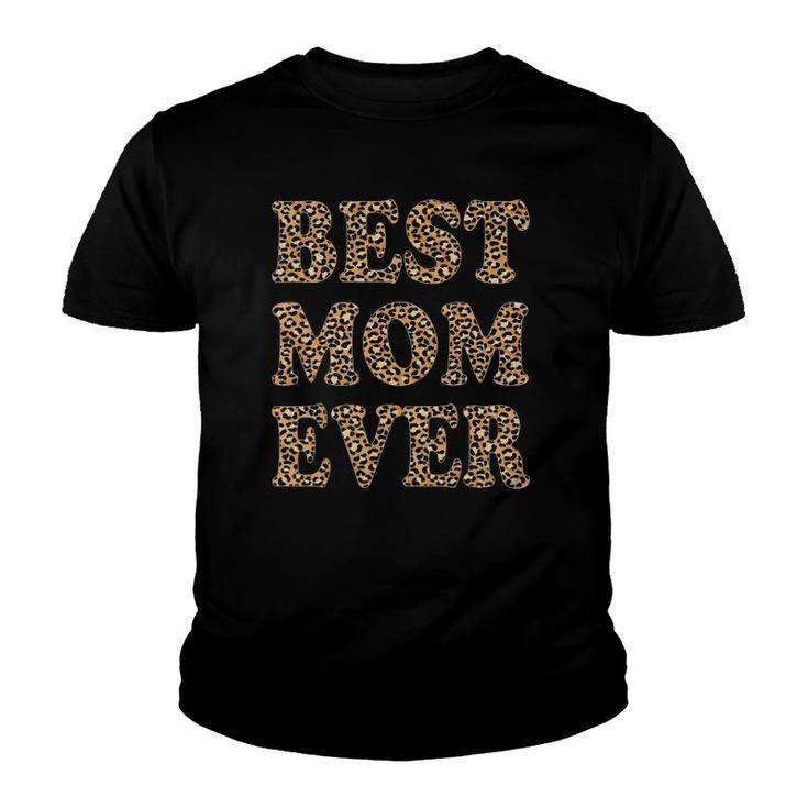 Best Mom Ever Leopard Plaid Mother's Day Mama Youth T-shirt