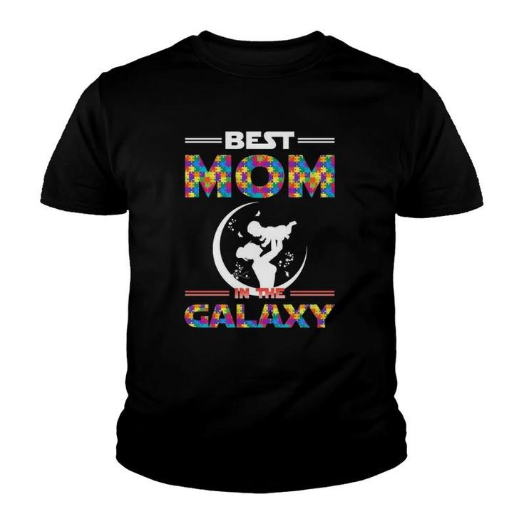 Best Mom In The Galaxy Mother And Son Color Puzzle Version Youth T-shirt