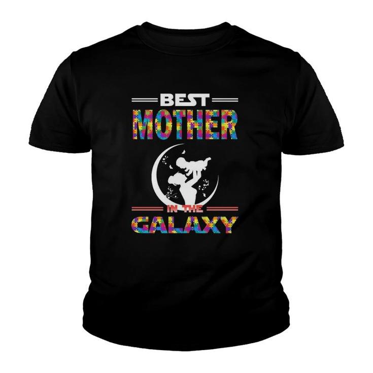 Best Mother In The Galaxy Mother And Son Color Puzzle Version Youth T-shirt