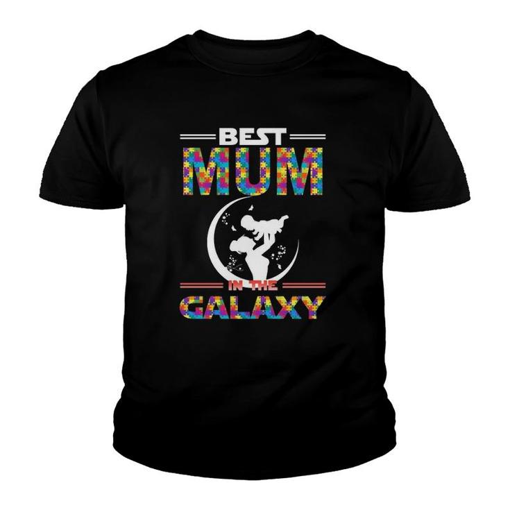 Best Mum In The Galaxy Mother And Son Color Puzzle Version Youth T-shirt