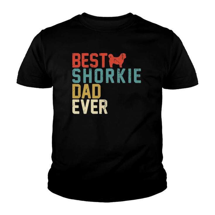 Best Shorkie Dad Ever  Retro Vintage Youth T-shirt