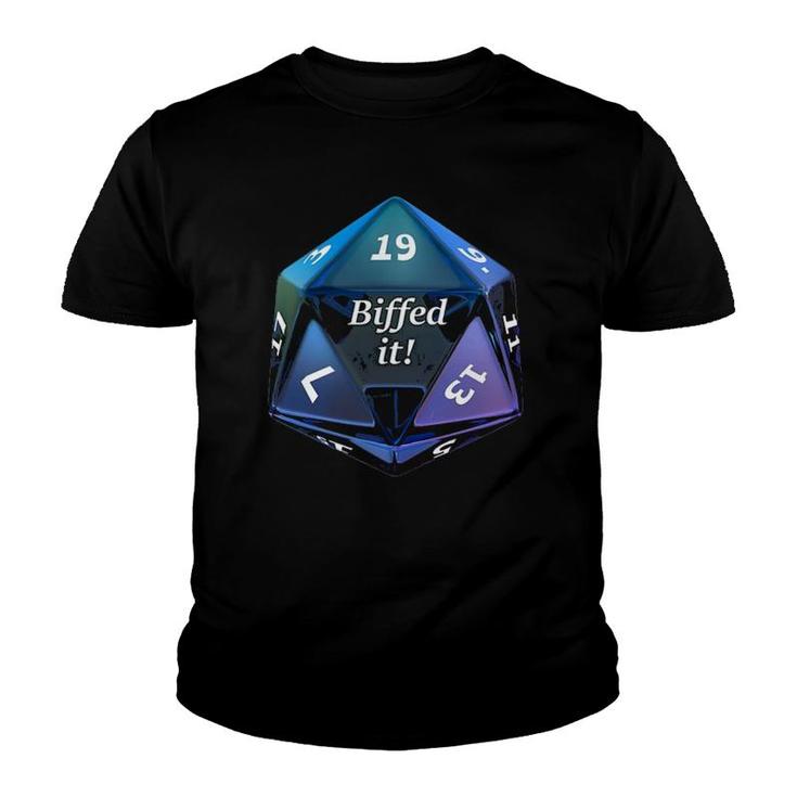 Biffed It Dice Role Playing Game Lover Youth T-shirt