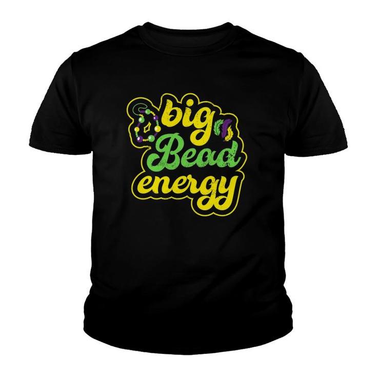 Big Bead Energy Carnival Funny Vintage Mardi Gras Youth T-shirt