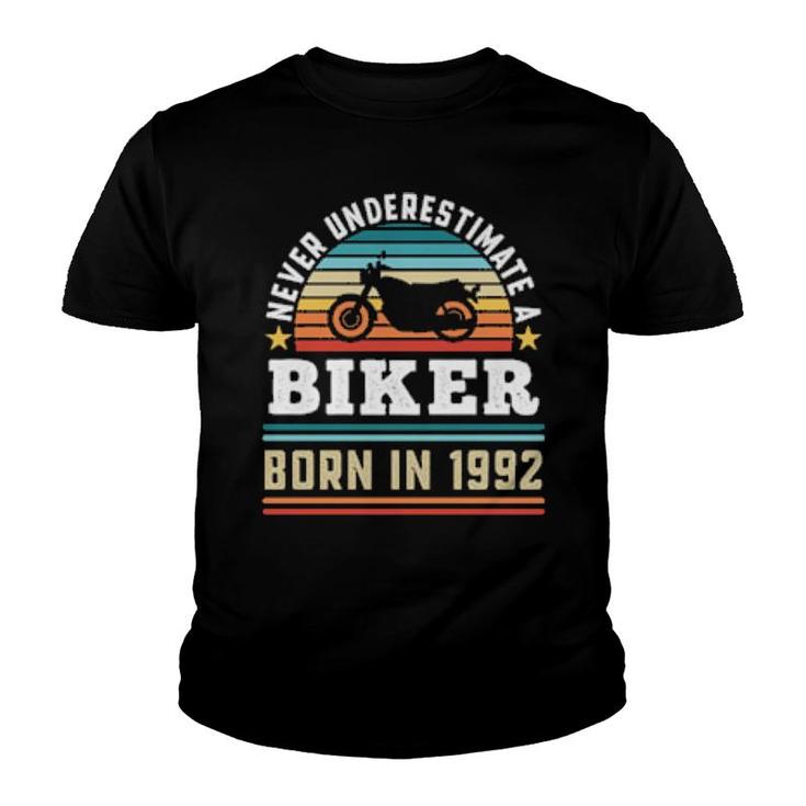 Biker Born 1992 30Th Birthday Motorbike  Youth T-shirt