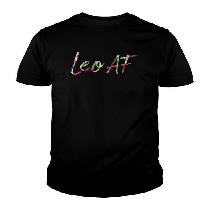 Birthday Gifts Leo Af Floral Youth T-shirt