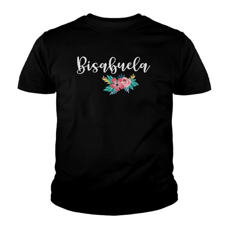Bisabuela Pretty Floral Great Grandmother Baby Announcement Youth T-shirt