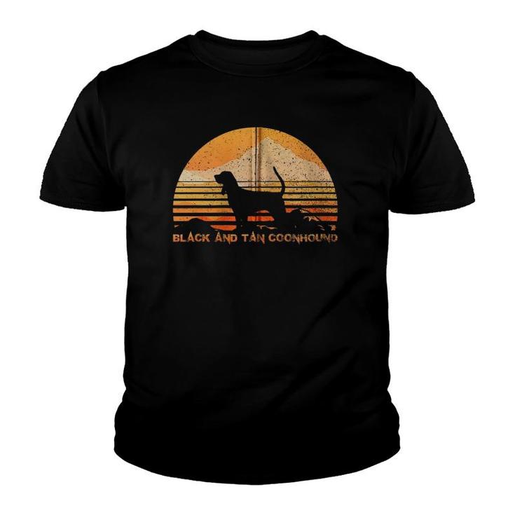 Black And Tan Coonhound Owner Lovers Vintage Retro Zip Youth T-shirt