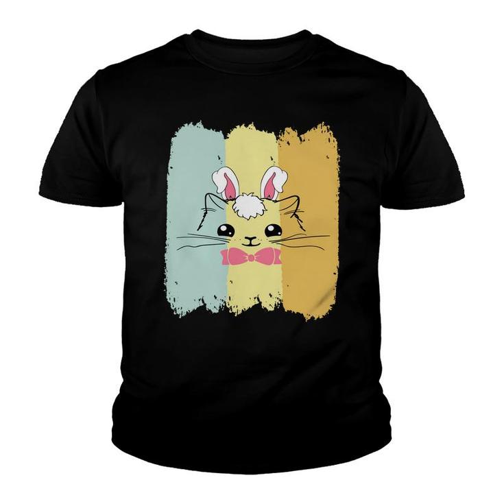 Black Cat Bunny Cat Cute Gift For Easter Day Youth T-shirt