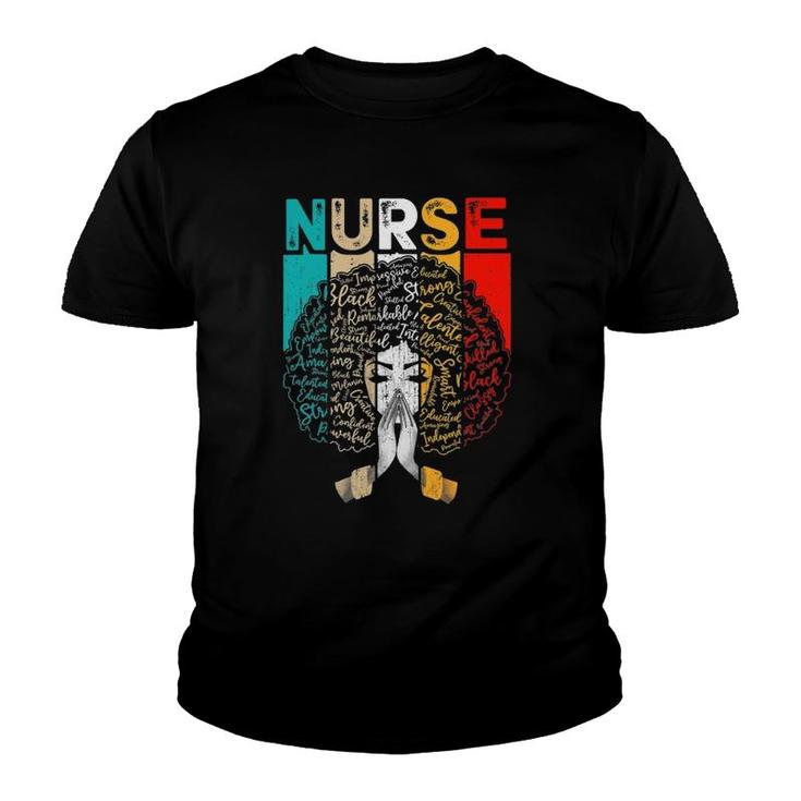 Black History Month Nurse Melanin African American Women Youth T-shirt