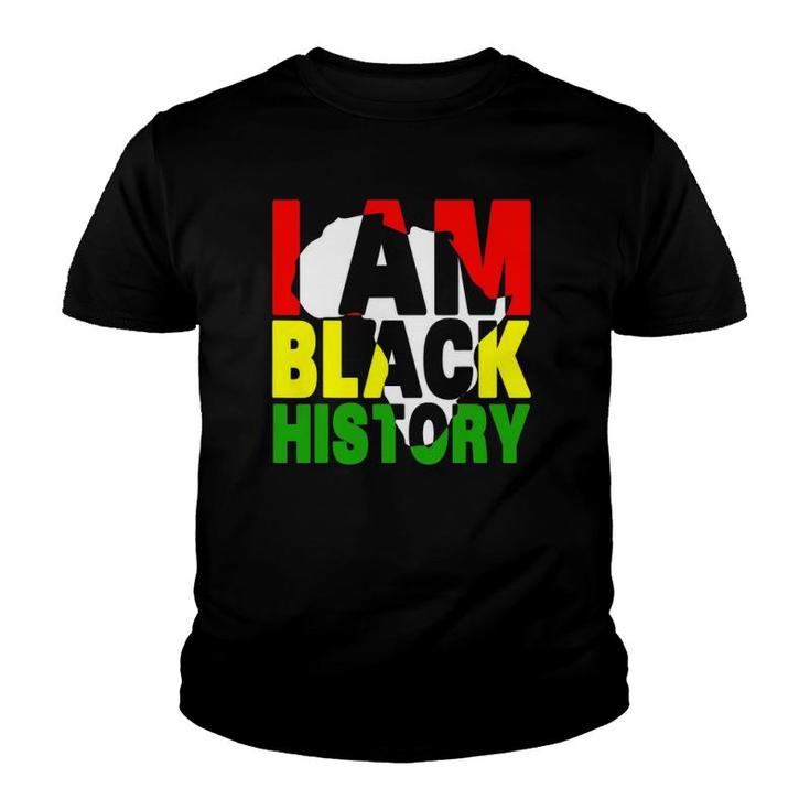 Black History Month  Proud African Map Afro Women Men Youth T-shirt