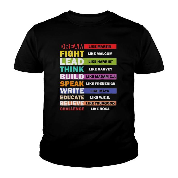 Black Lives Matters Black Leaders Black History Month Youth T-shirt