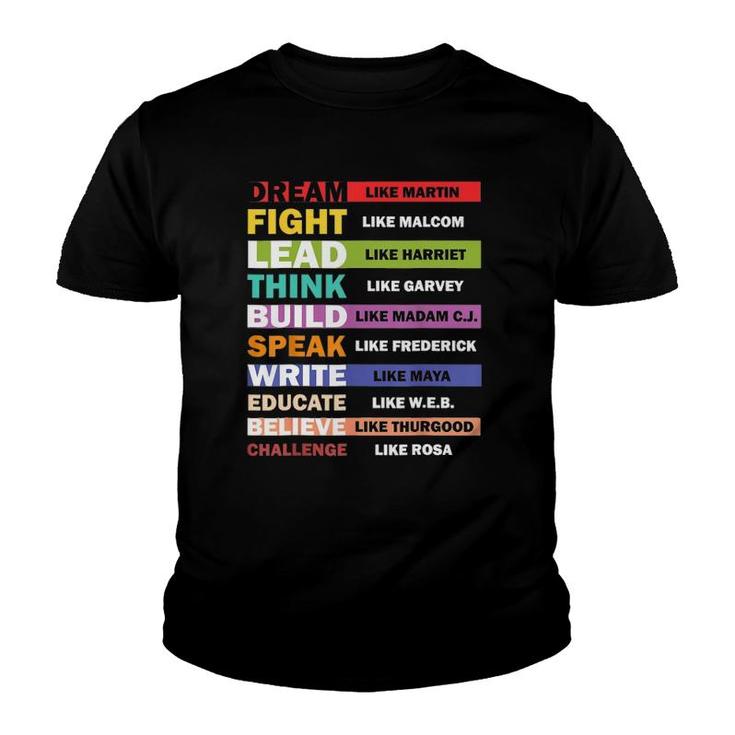 Black Lives Matters Black Leaders Black History Month Youth T-shirt