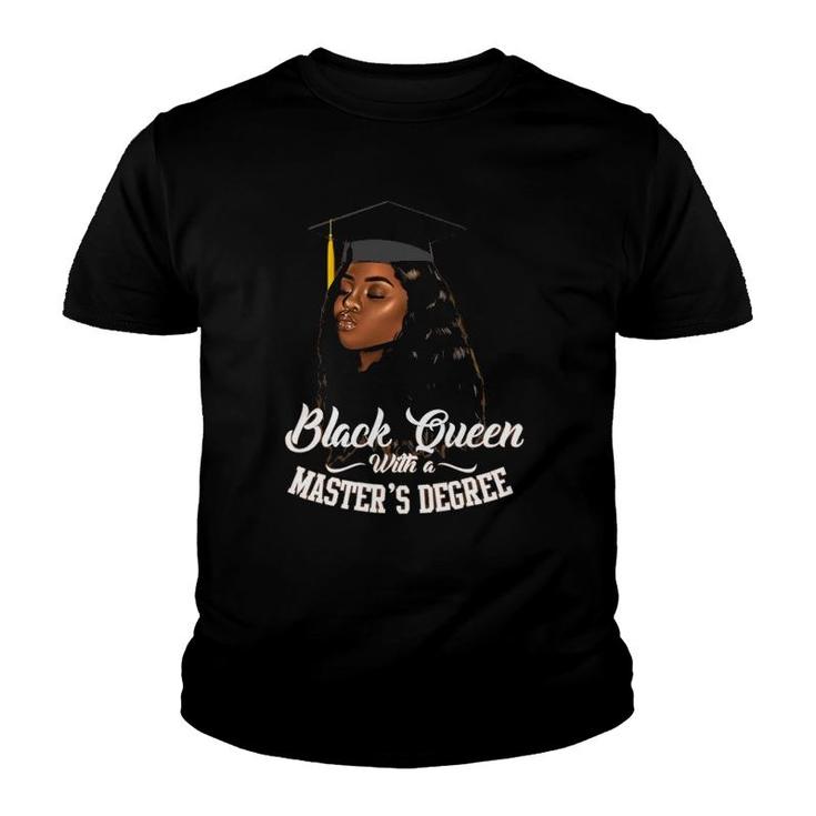 Black Queen Master's Degree  African American Graduation Youth T-shirt