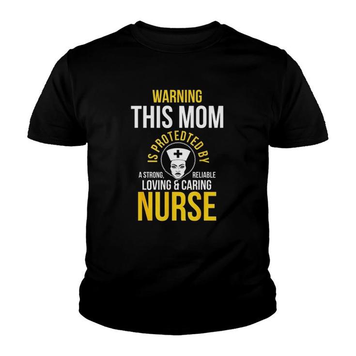 Black Woman Mom Afro Nurse Cool Black History Month Gift Youth T-shirt