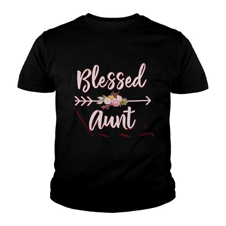 Blessed Aunt Funny Floral Blessed Youth T-shirt