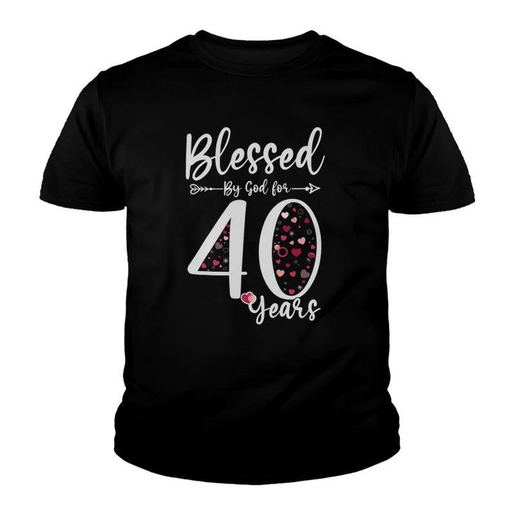 Blessed By God For 40 Years Old 40Th Birthday Gift For Women Youth T-shirt