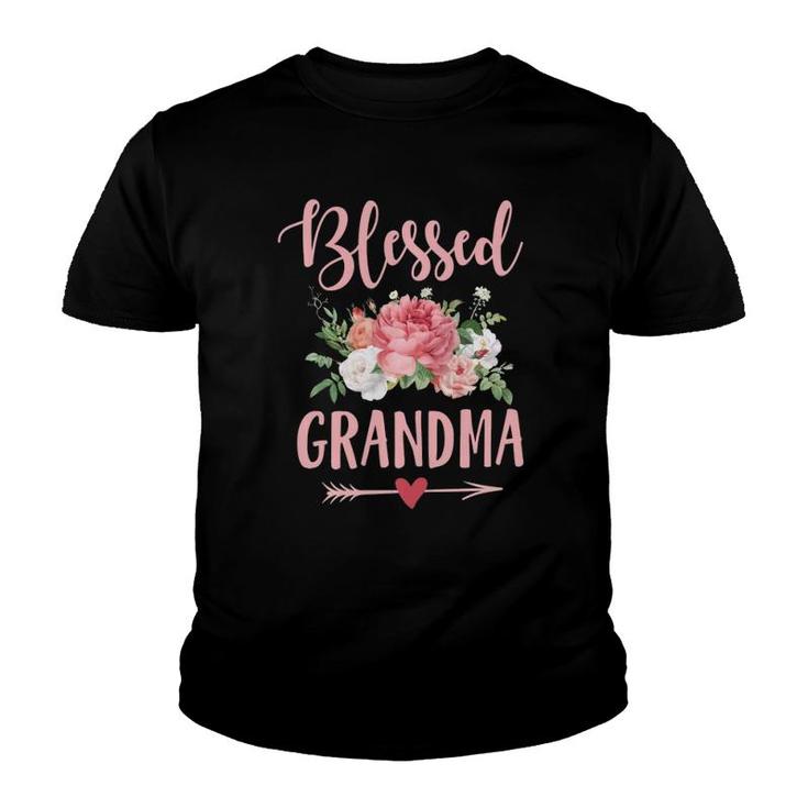 Blessed Grandma Cute Floral Mother's Day Youth T-shirt