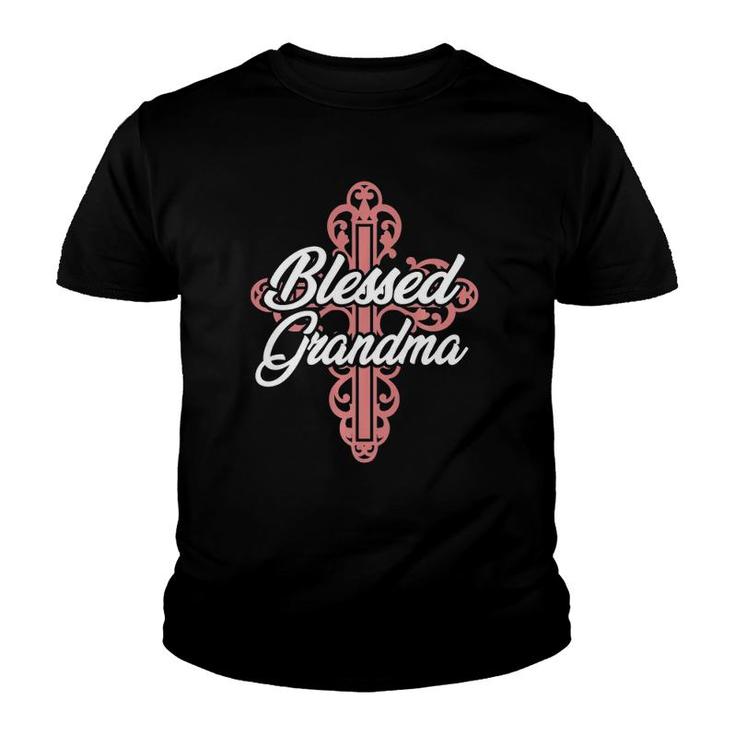 Blessed Grandma Religious Christian Cross Grandmother Gift  Youth T-shirt